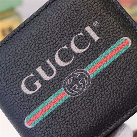 gucci logo print leather bifold wallet|Gucci men's wallet knockoff.